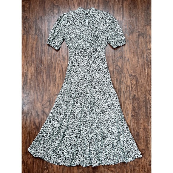 Ghost London • Luella Dress midi puff sleeve Sophie leaf print rayon - Picture 11 of 13